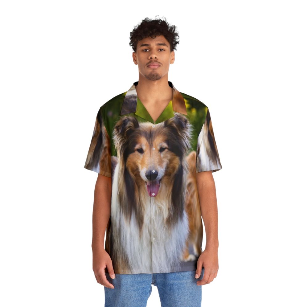 Diamond and Gold Collies Hawaiian Shirt - People Front