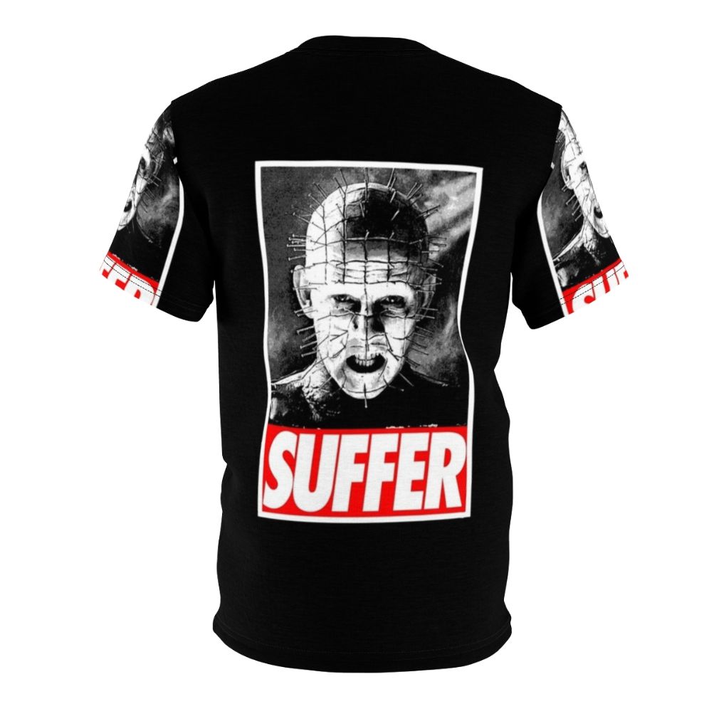 Pinhead horror movie character featured on an all-over-print t-shirt design - Back