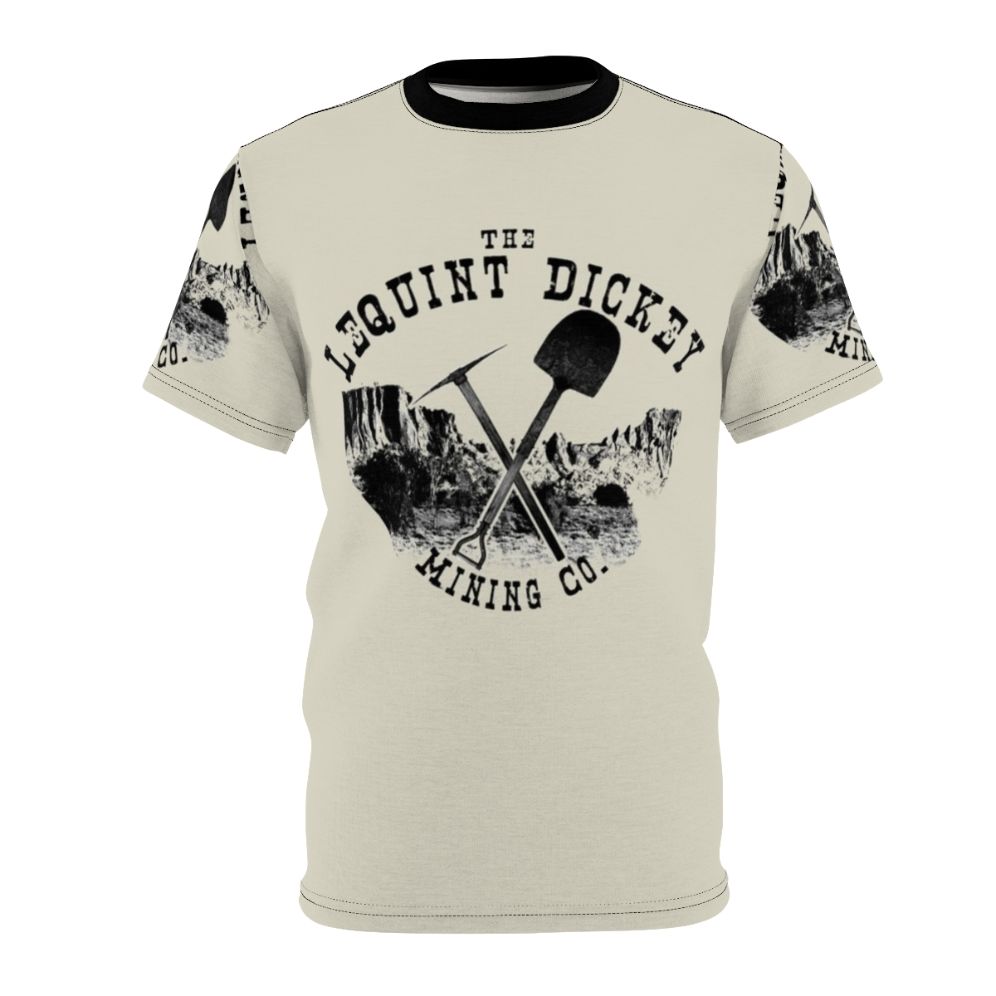 Vintage-inspired mining company graphic t-shirt with distressed, retro design