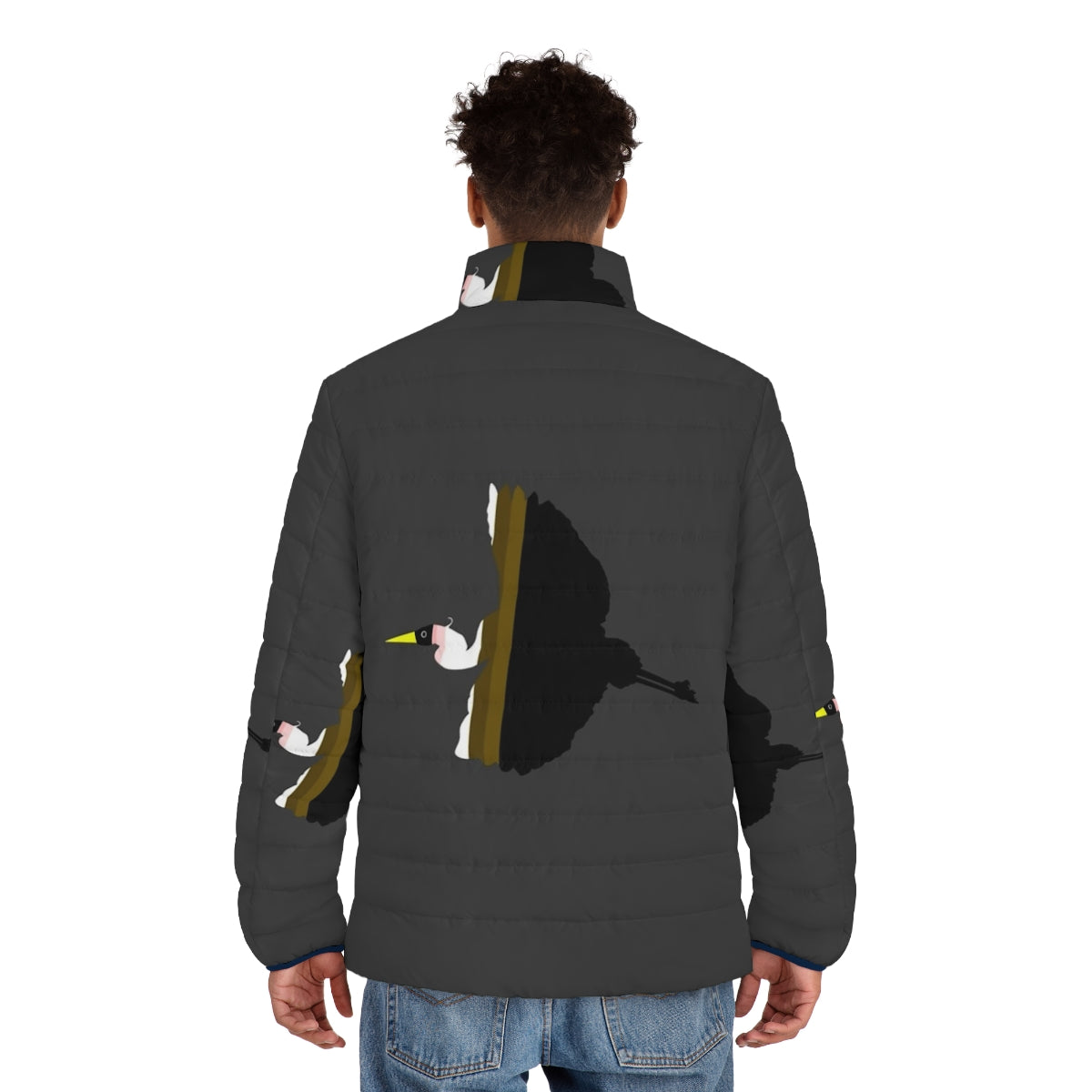 Heron Legendary Animals Puffer Jacket - Stylish and Inspiring Outerwear - men back