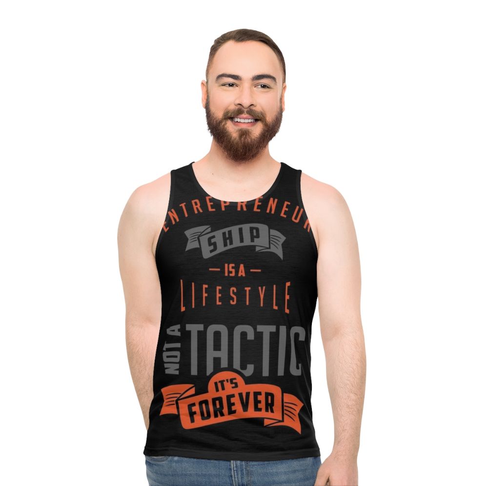 Unisex entrepreneur tank top with motivational design - men