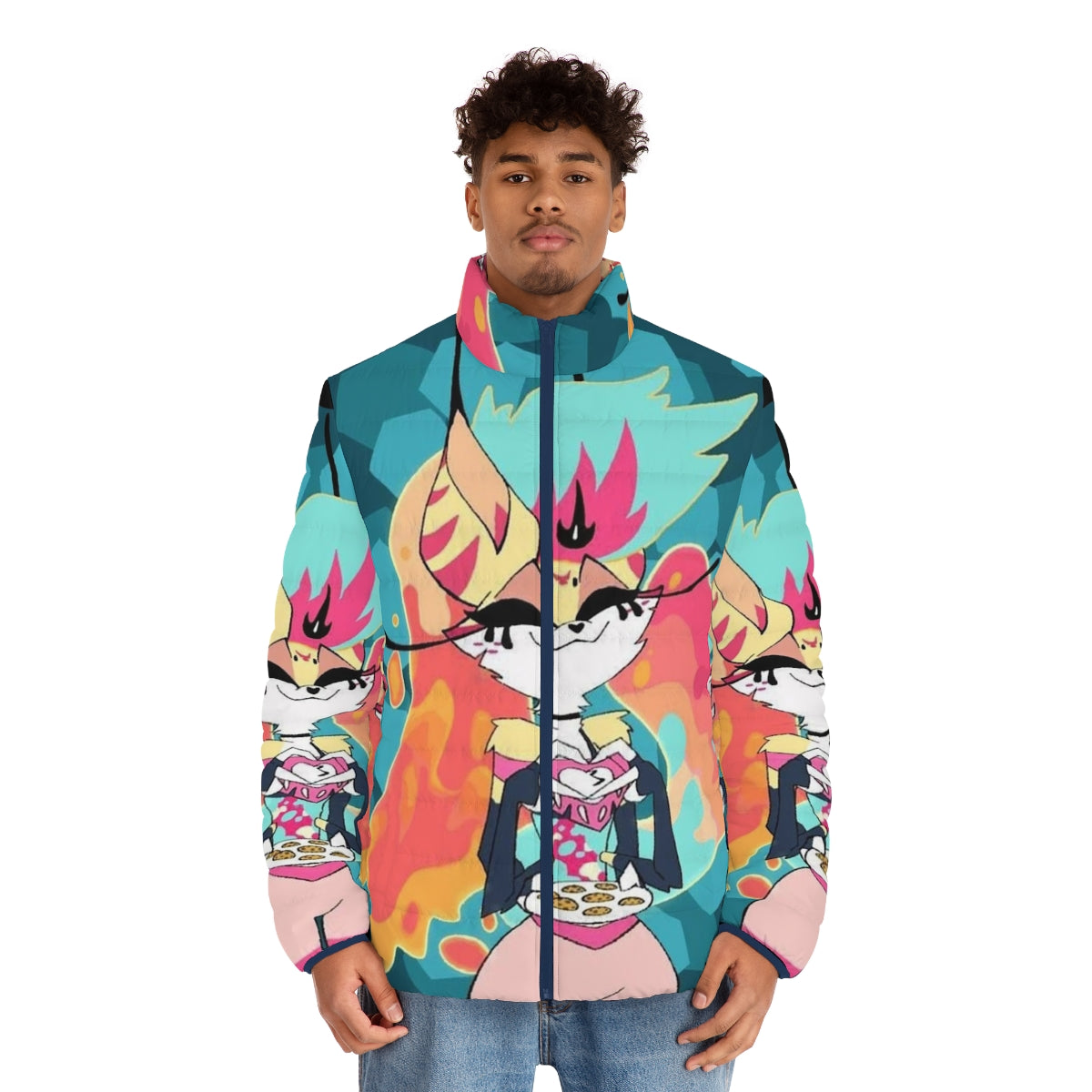 Helluva Boss Beelzebo Puffer Jacket - Anime inspired winter outerwear featuring the demonic character Beelzebub - men front