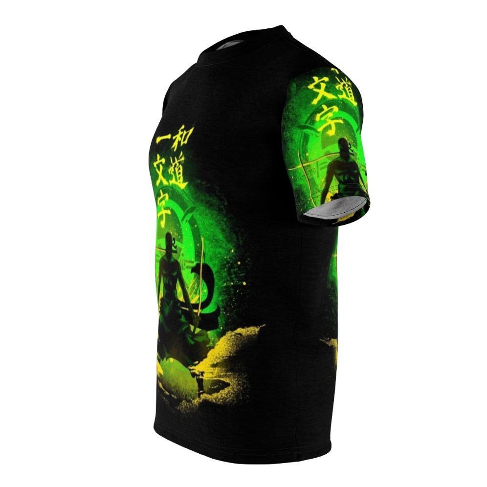 Stylish anime-inspired t-shirt featuring the character Zoro from One Piece - men left