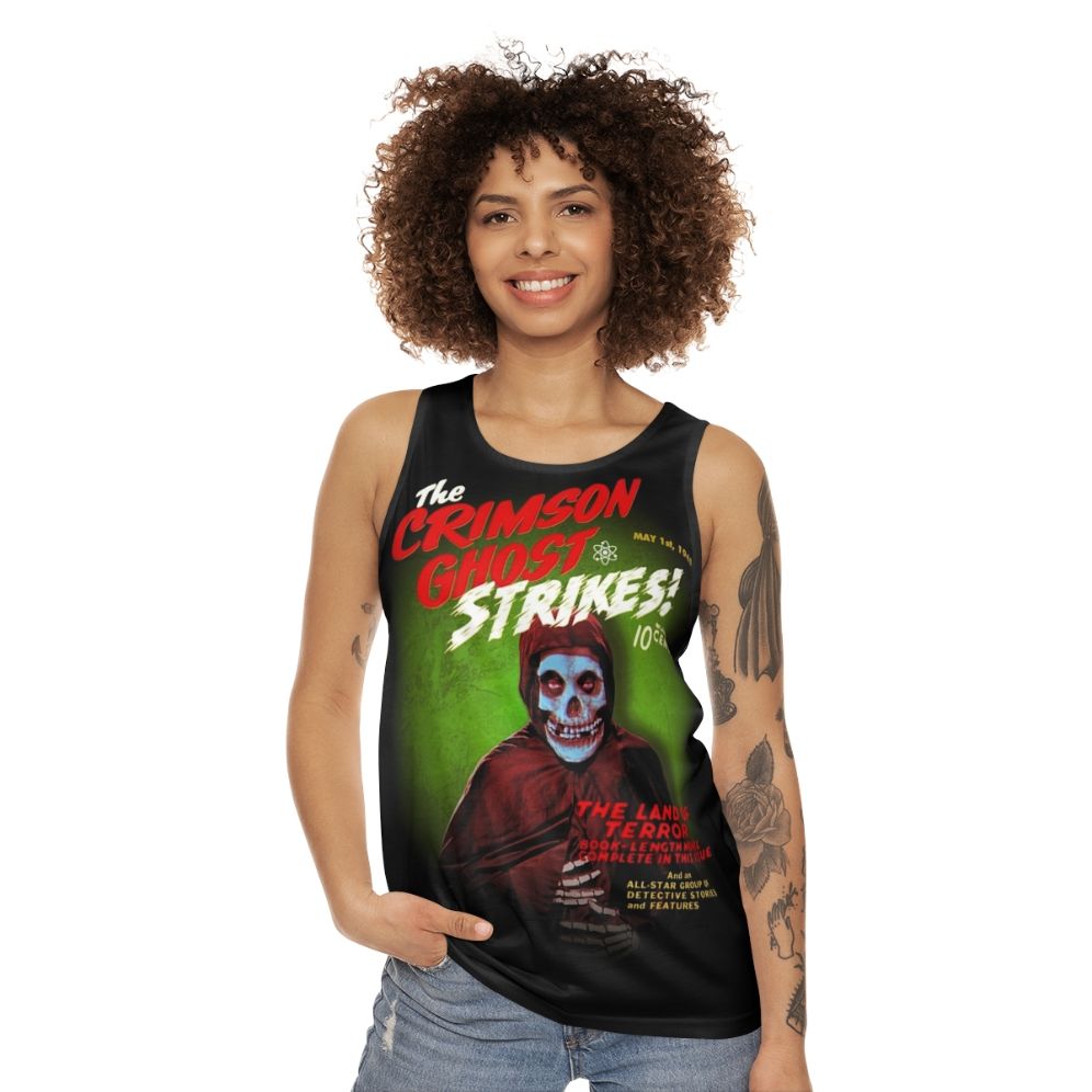 Crimson Ghost Horror Movie Vintage Graphic Unisex Tank Top - women