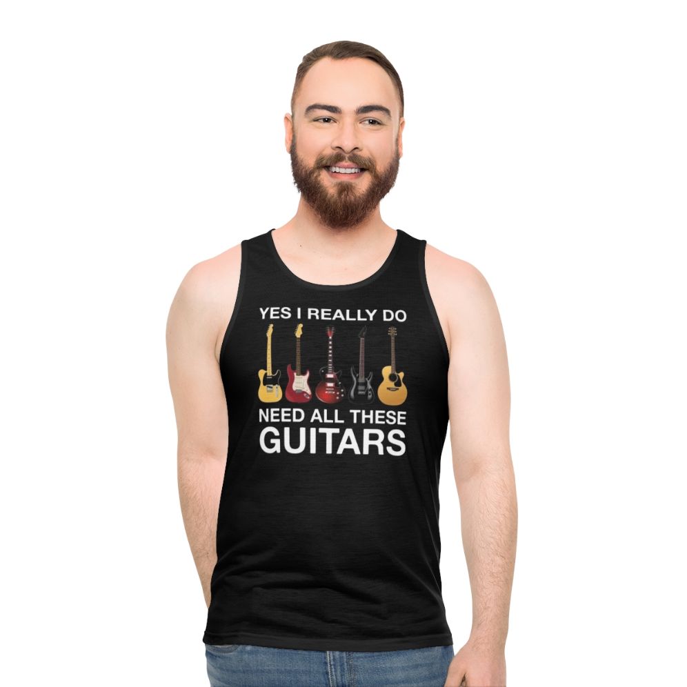 "I Need All These Guitars" Unisex Guitar Tank Top - men