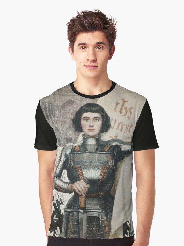 Jeanne D'Arc graphic t-shirt featuring the heroic French saint and military leader - Men