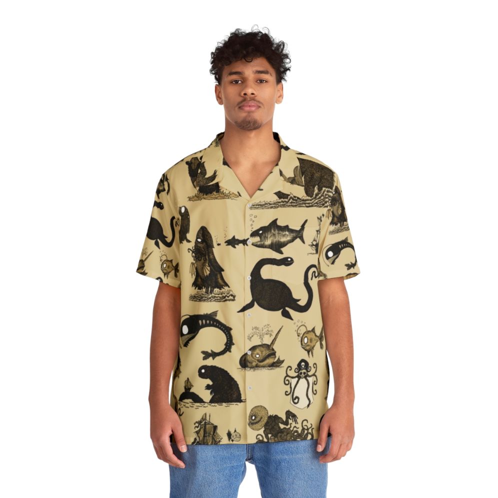 Hawaiian shirt featuring sea monsters, sea serpent, leviathan, and cthulhu - Lifestyle