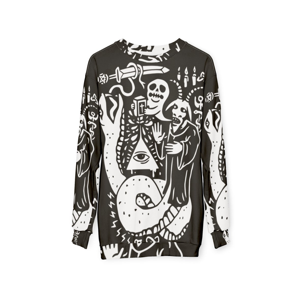 Occult Cult Sweatshirt with Illuminati and Dark Symbolism - hanging