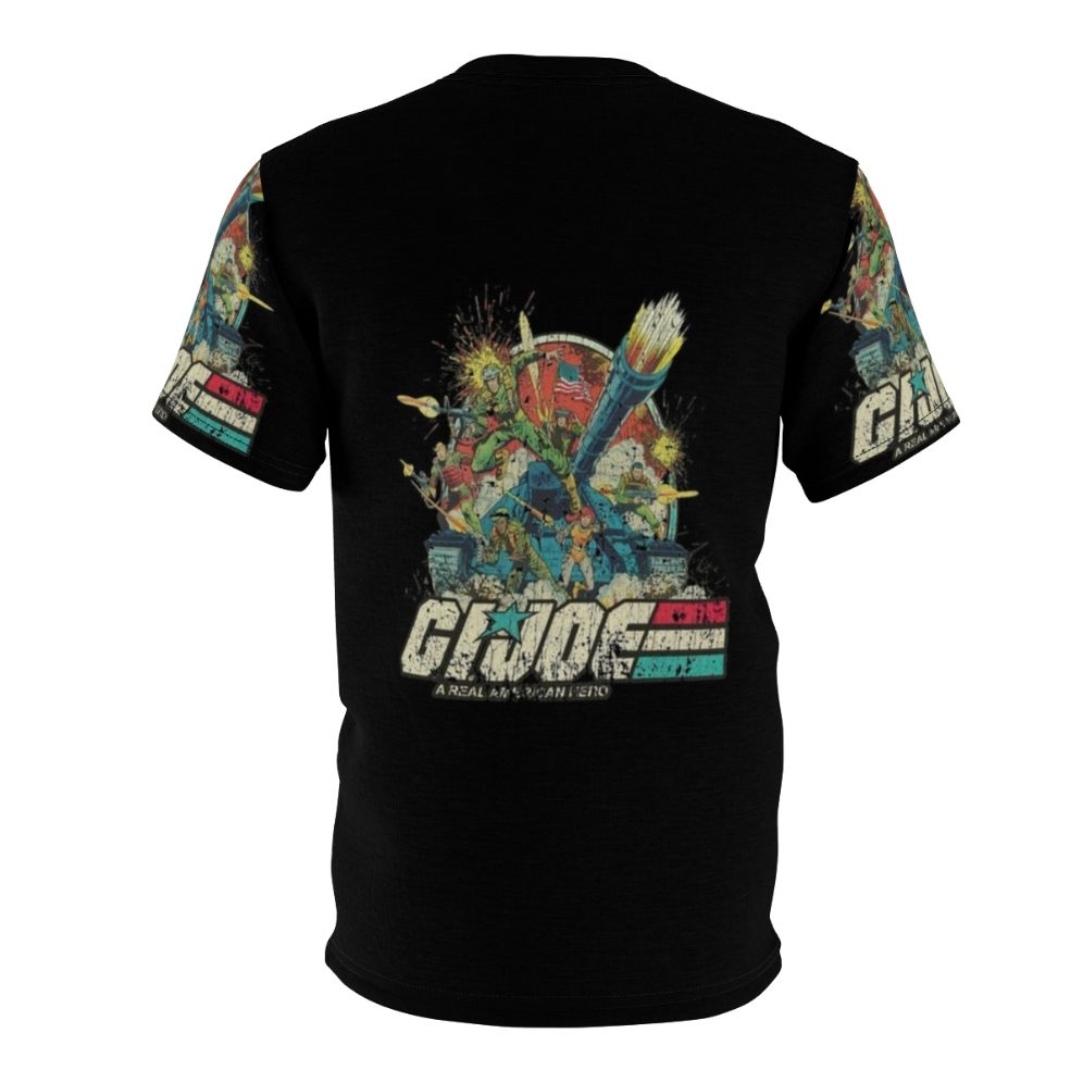 Retro-inspired graphic t-shirt featuring characters and symbols from the classic G.I. Joe series - Back