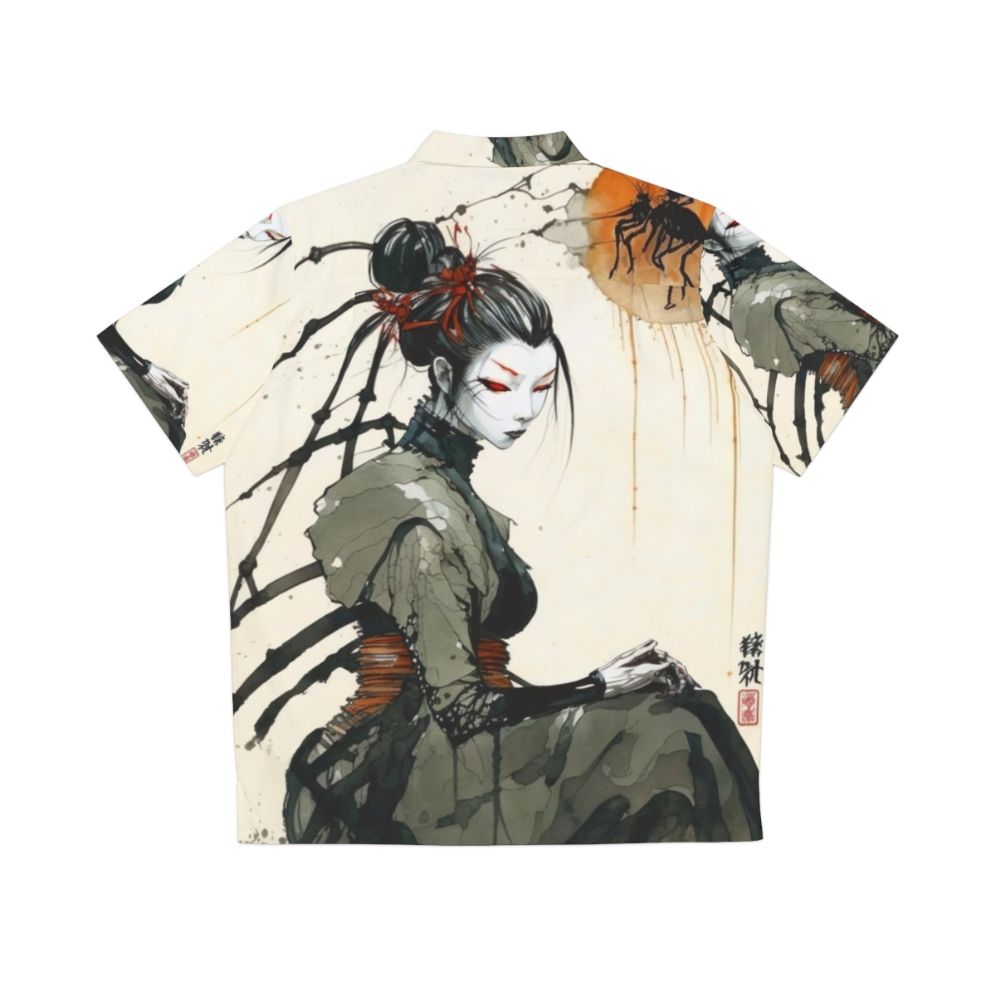 Arachne Greek Mythology Hawaiian Shirt featuring the Banished Weaver - Back