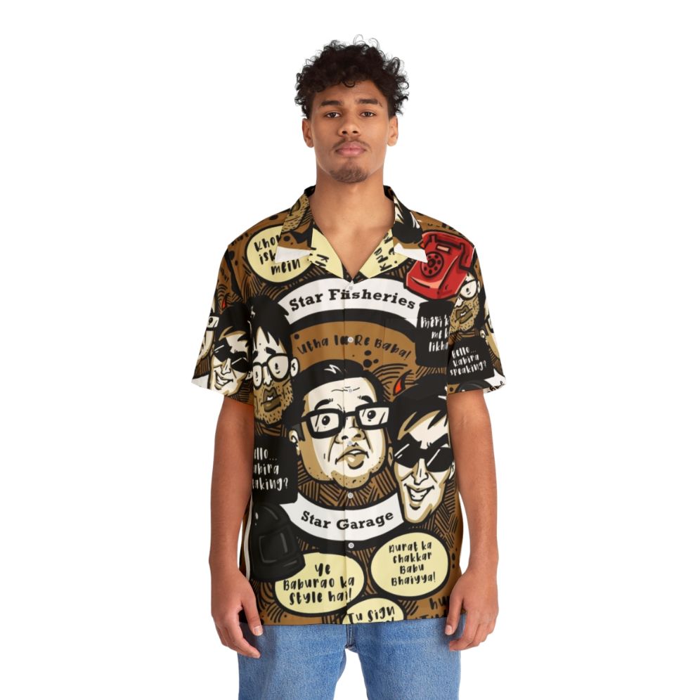 Hera Pheri Mashup Hawaiian Shirt with Bollywood Comedy Characters - People Front