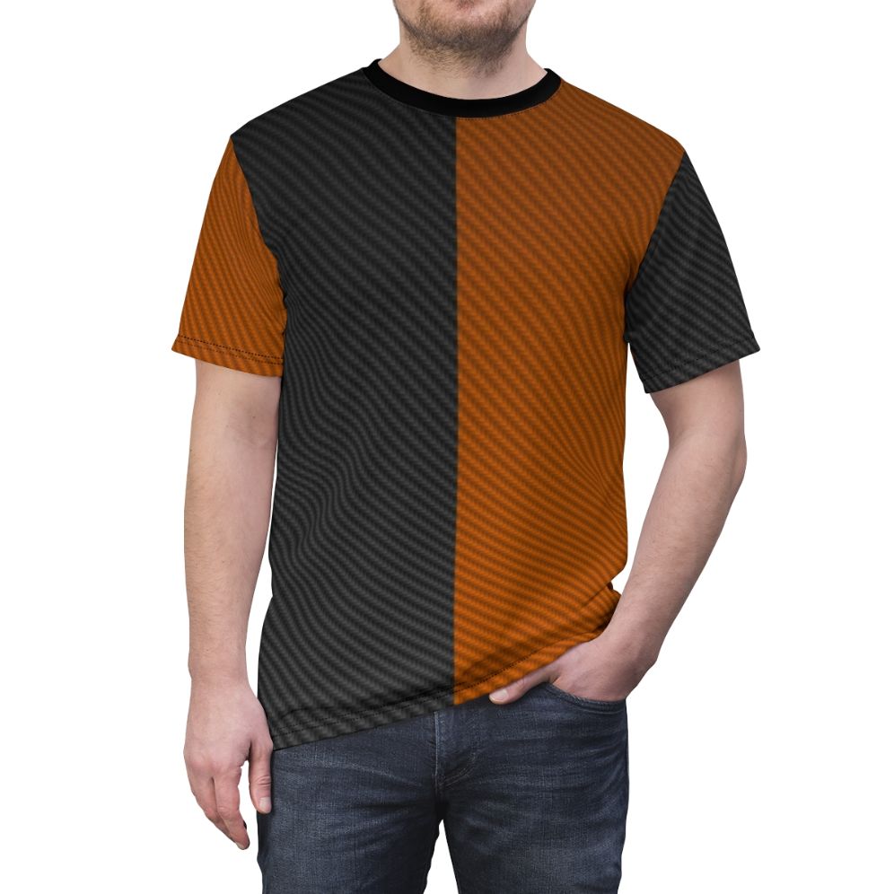 Textured Deathstroke villain t-shirt with an iconic superhero and Batman inspired design - men front