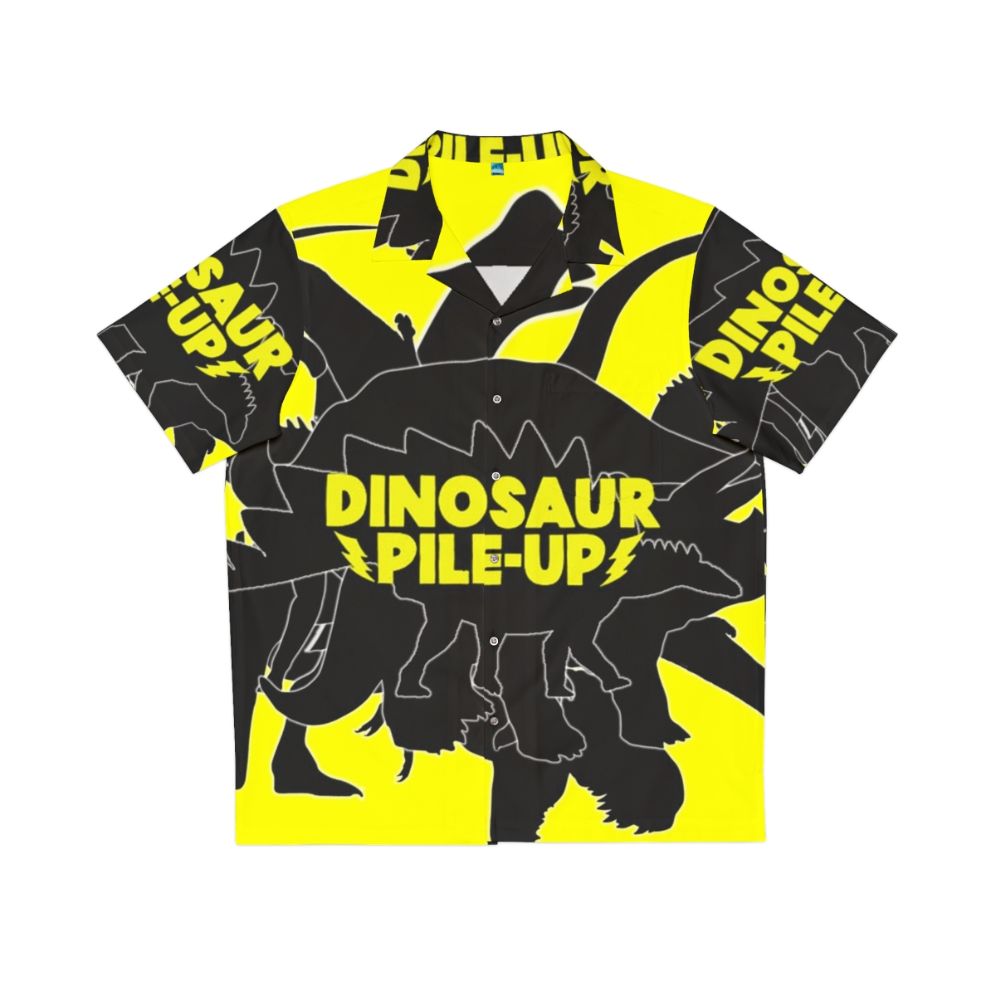 Dinosaur Pile Up Hawaiian Shirt with Colorful Dinosaur Print