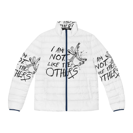 Puffer jacket with unique Ralph Steadman inspired design