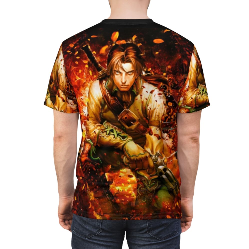 Vintage-style t-shirt featuring the iconic Fable 2 game artwork - men back