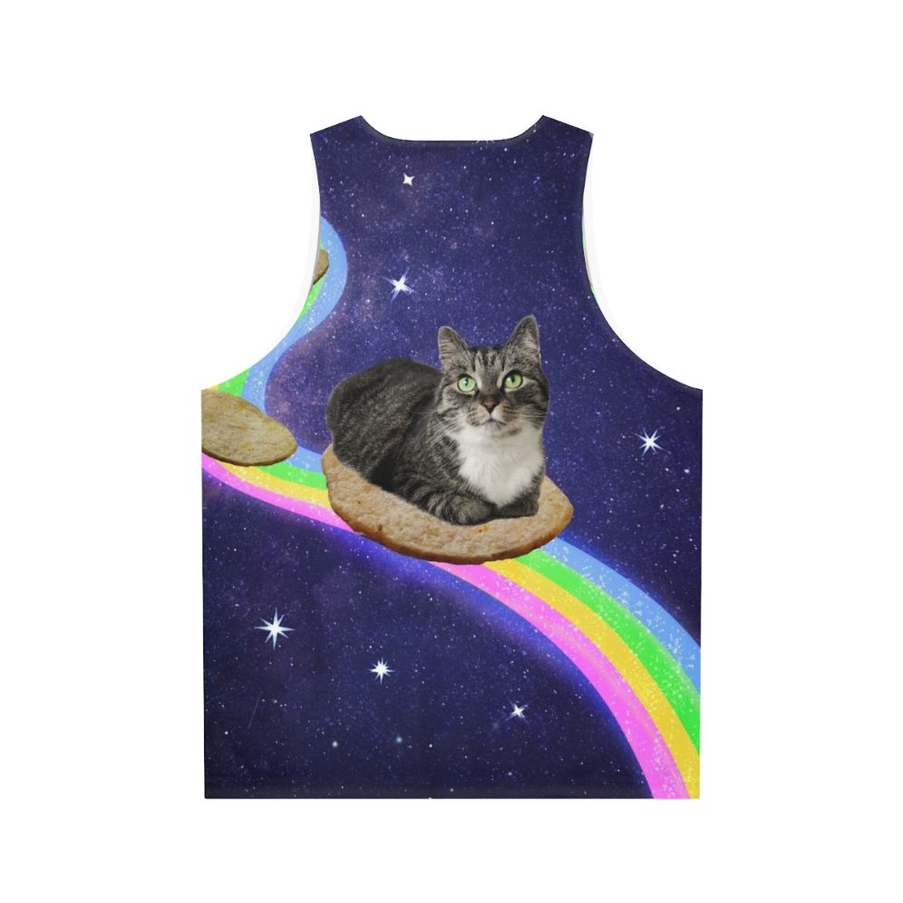 Unisex tank top with space-themed galaxy design and cosmic animals - Back