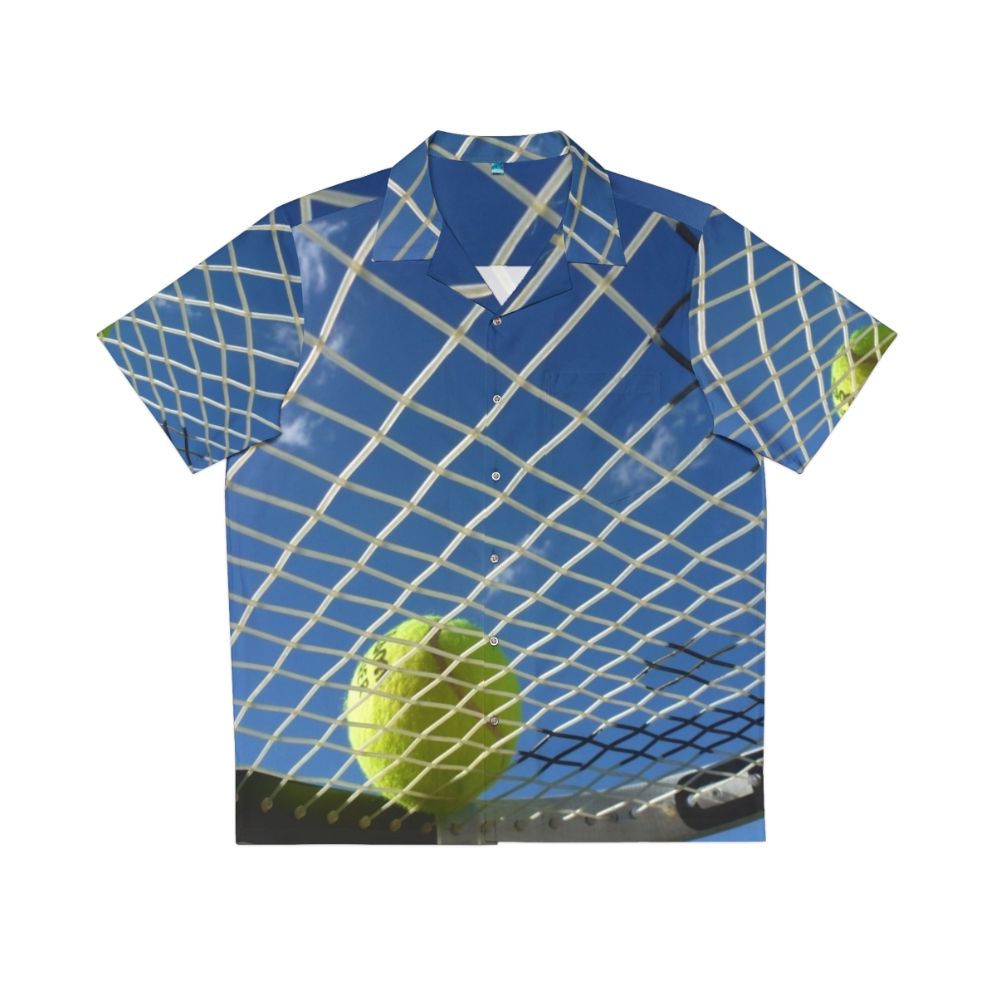 Tropical Tennis Hawaiian Shirt with Tennis Ball Print