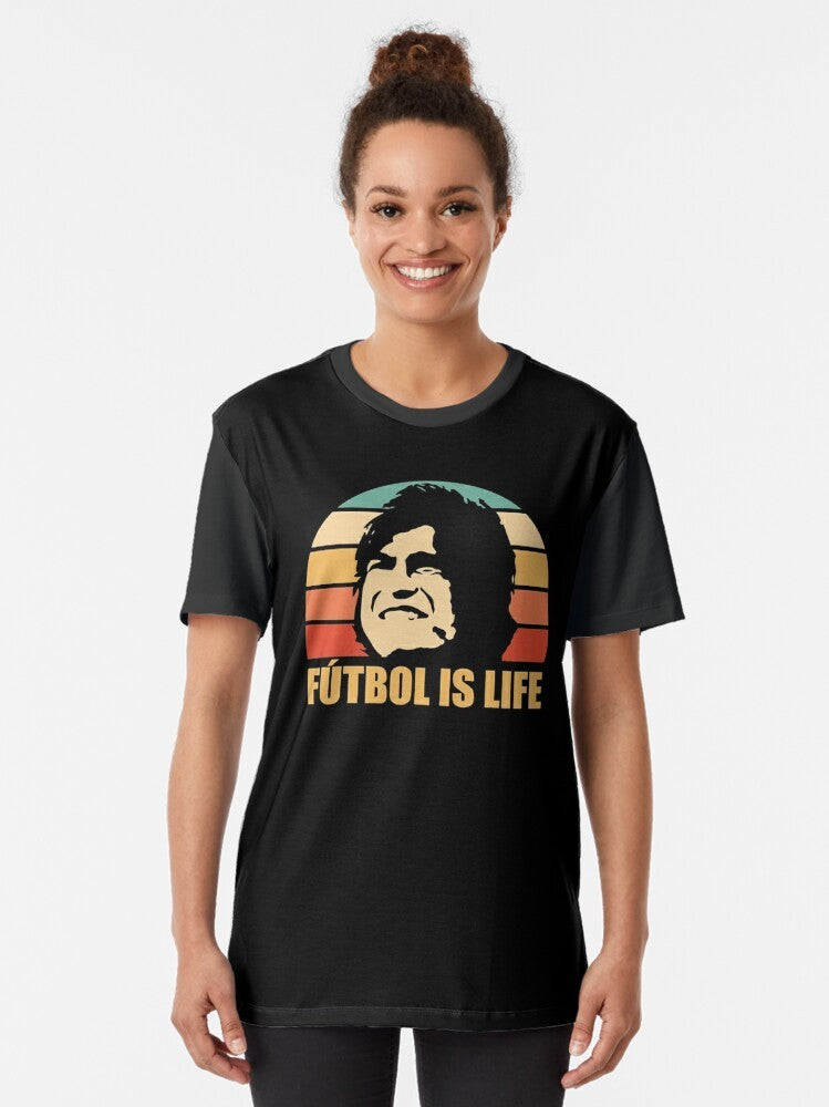 Futbol is Life graphic t-shirt featuring Ted Lasso and AFC Richmond characters - Women