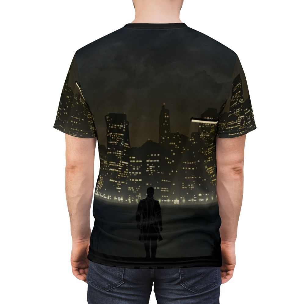 Deus Ex inspired t-shirt featuring warriors and landscapes - men back