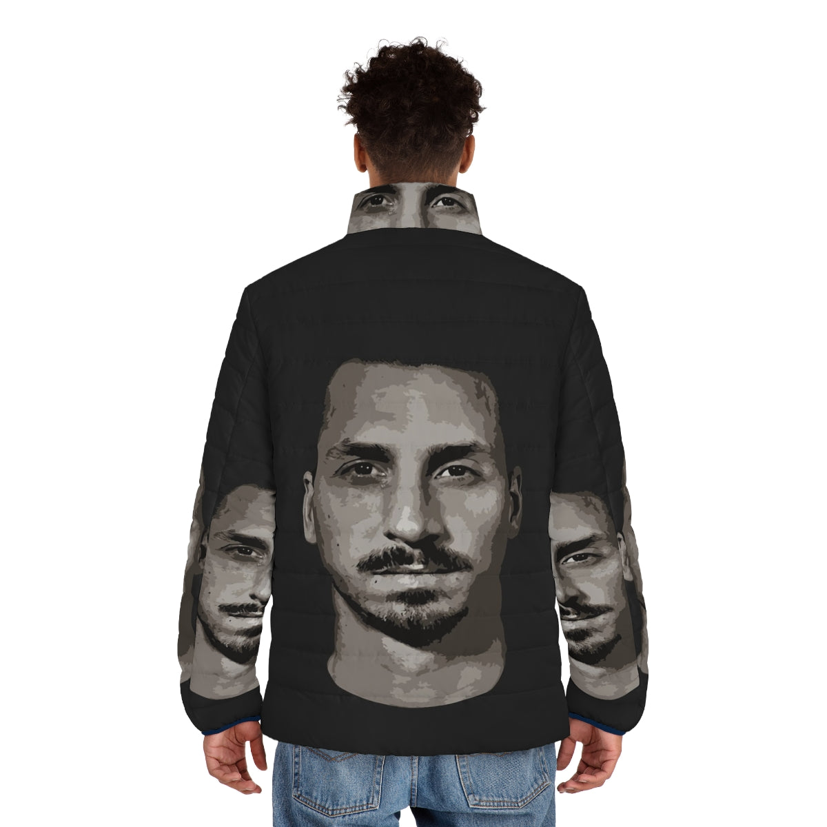 Zlatan Ibrahimovic puffer jacket with sketch design - men back