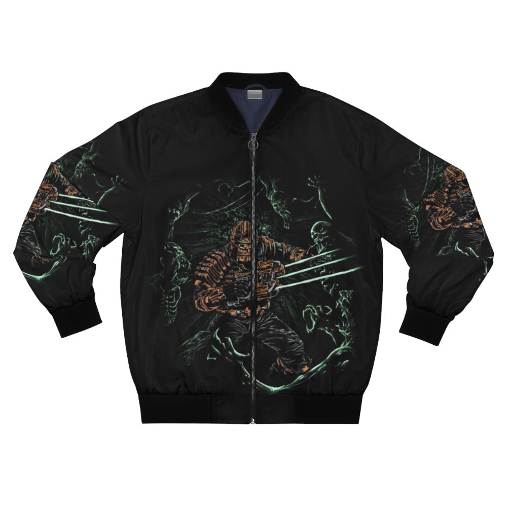 Dead Space inspired horror sci-fi bomber jacket with necromorph design