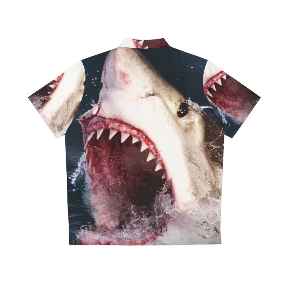 3D great white shark bite Hawaiian shirt - Back