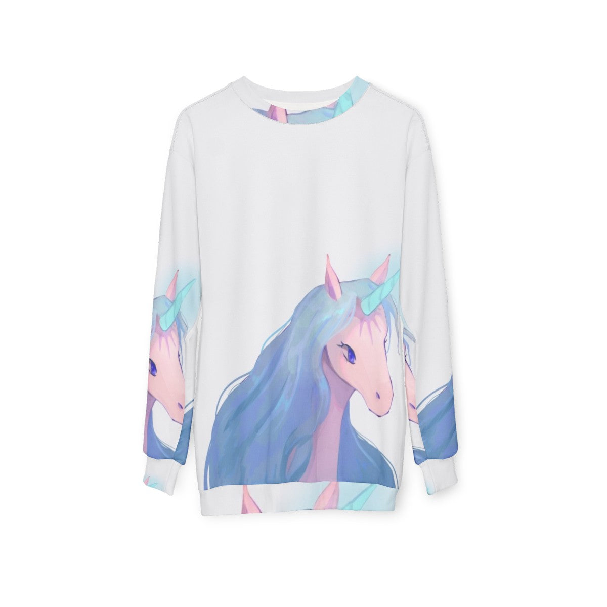 Illustration of The Last Unicorn on a sweatshirt - hanging