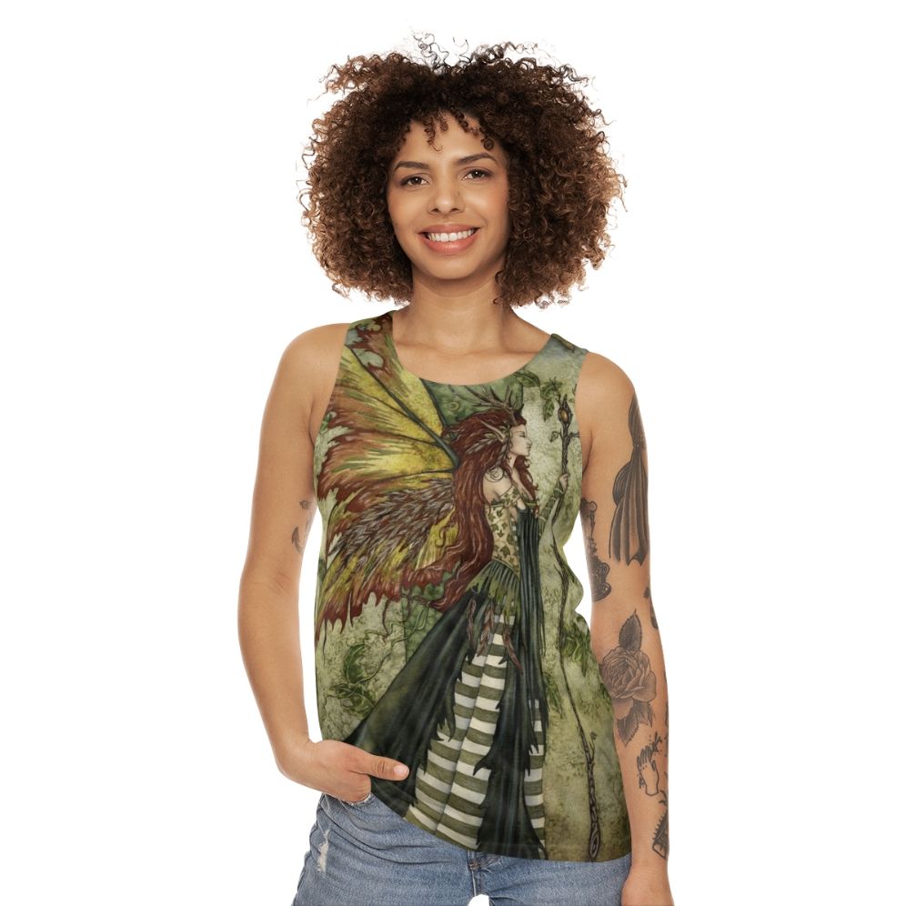 Enchanting green fairy unisex tank top - women