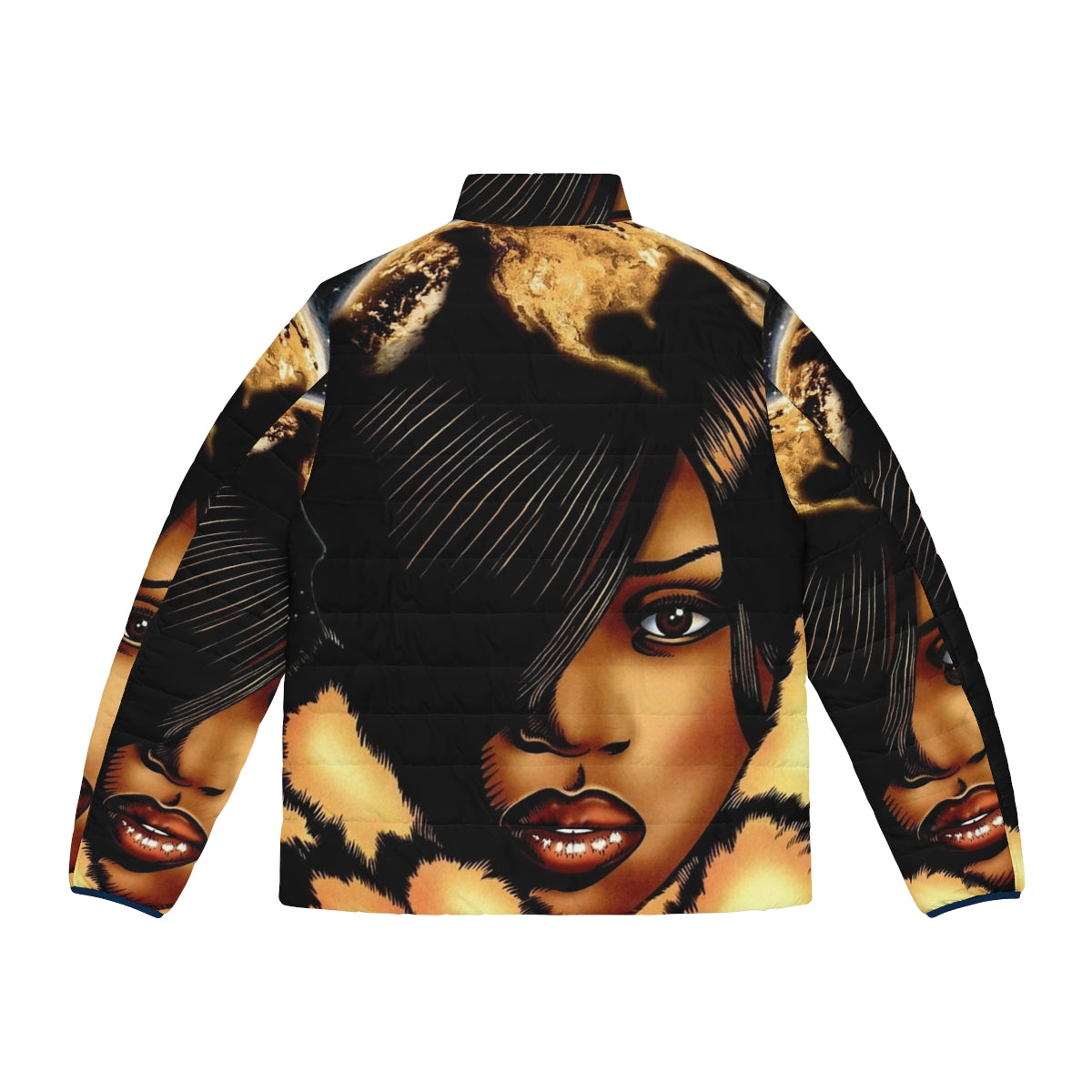 Missy Elliot inspired 90s rnb puffer jacket with 90s hip hop style - Back