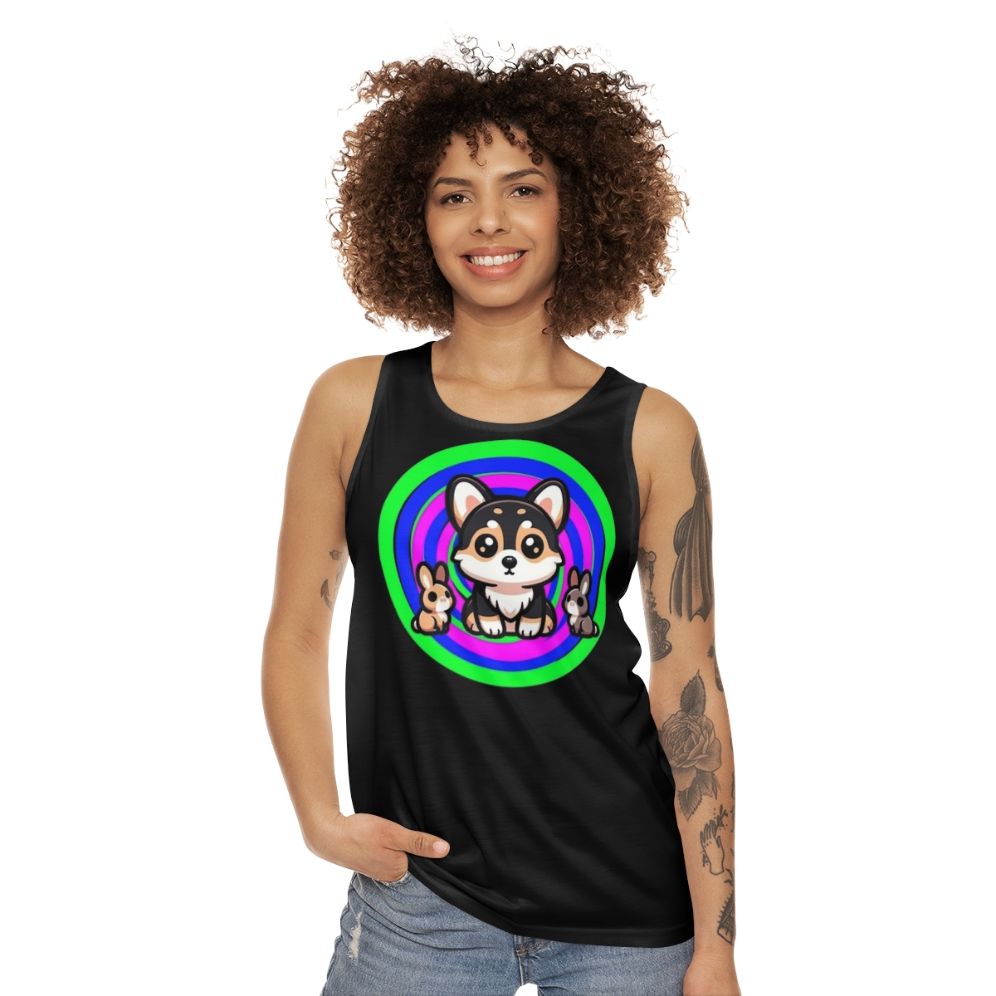 Tricolor Corgi Unisex Tank Top - women