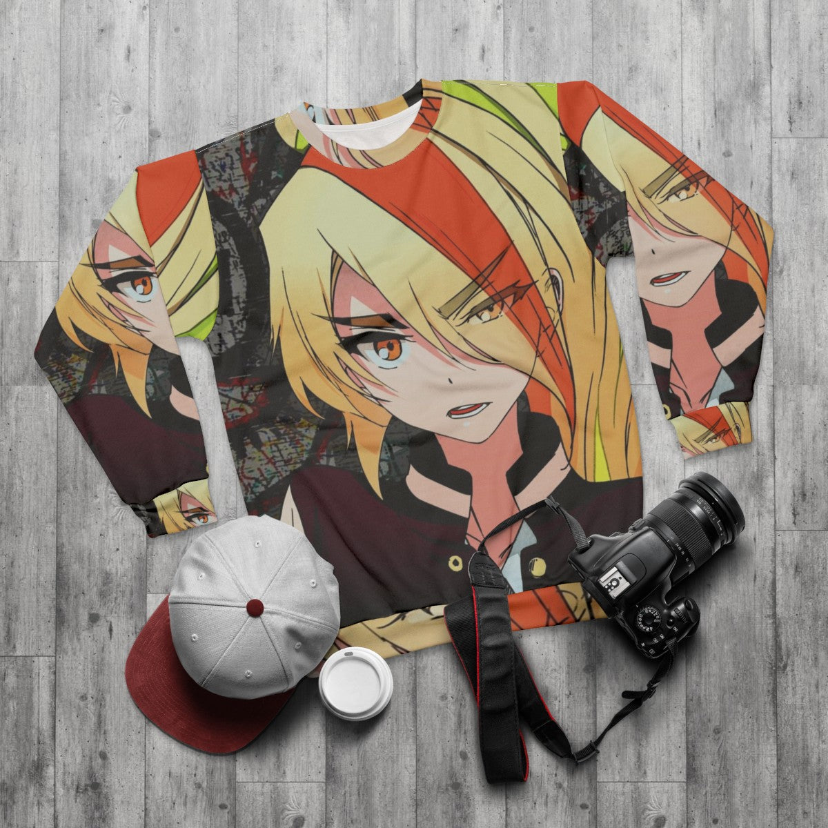 Nikaidou Saki Zombieland Saga Anime Sweatshirt - flat lay