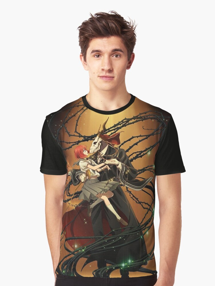 The Ancient Magus Bride anime graphic t-shirt featuring Chise Hatori and Elias Ainsworth - Men