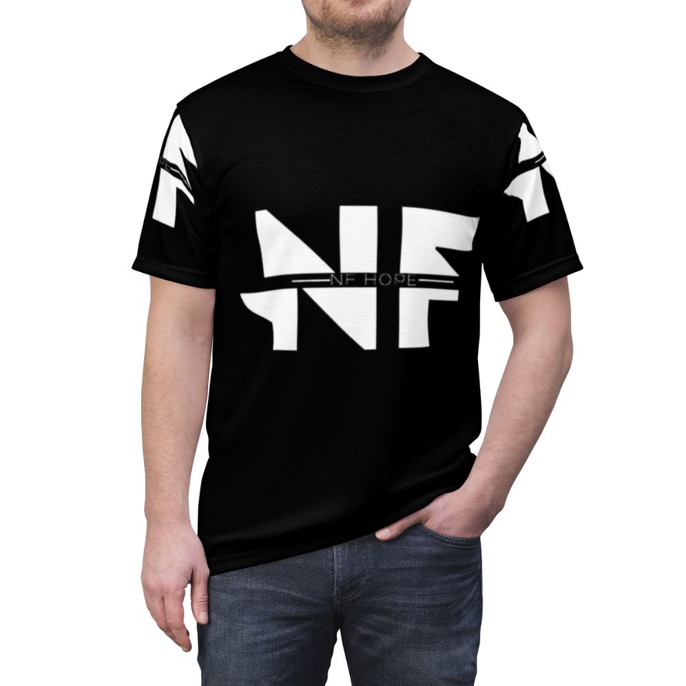 Nate Feuerstein NF Fan Art Graphic T-Shirt with Uplifting Lyrics and Quotes - men front