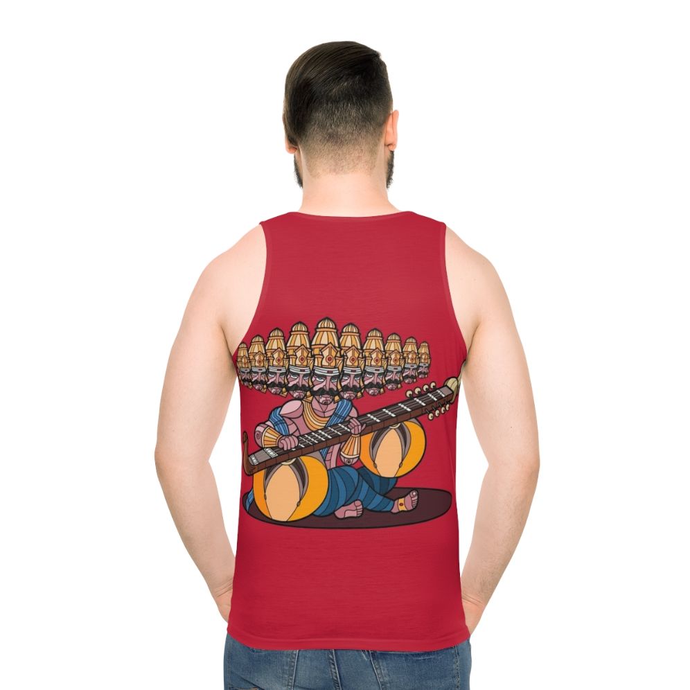 Ravana's Veena Mythological Music Unisex Tank Top - men back