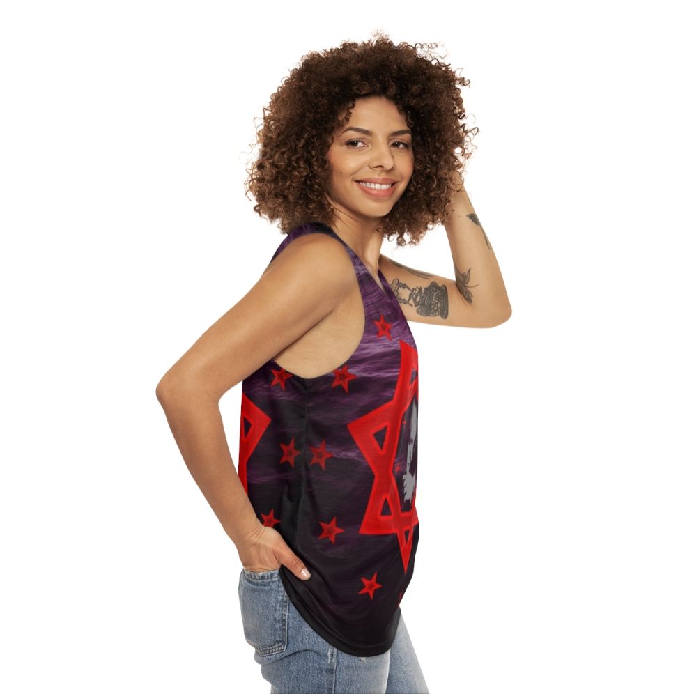 Unisex tank top with Cassandra Complex band logo - women side