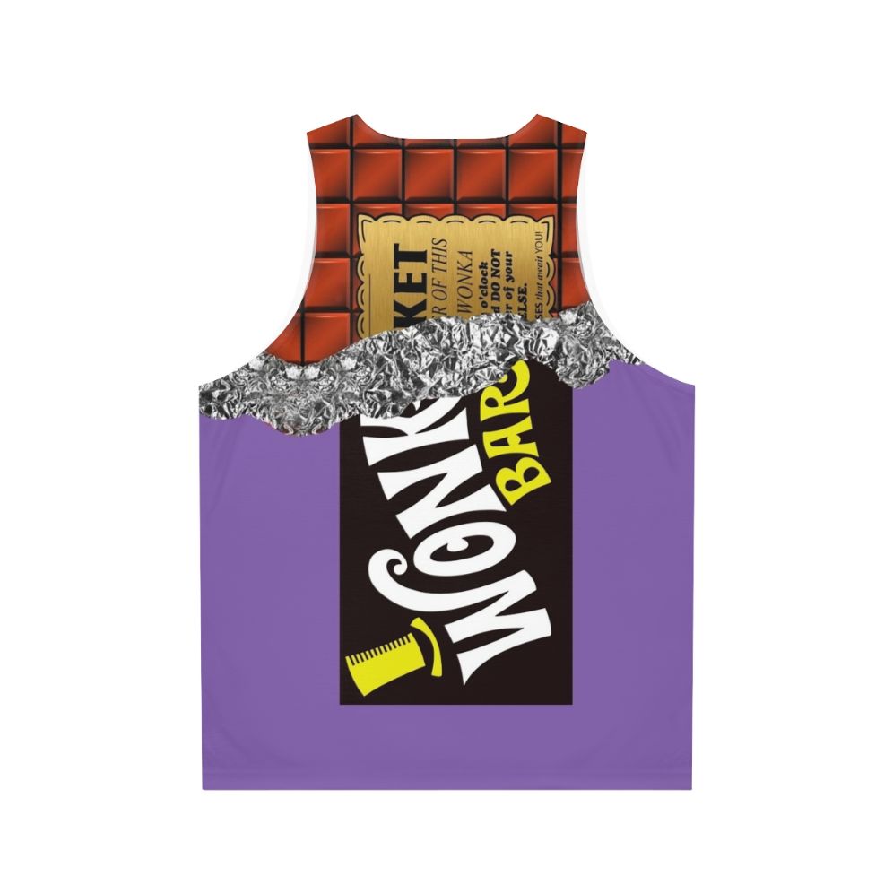 Retro Wonka's Golden Ticket Chocolate Unisex Tank Top - Back