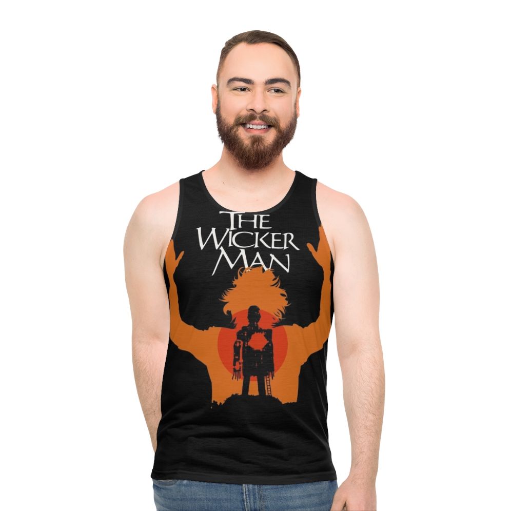 Unisex tank top featuring the classic British horror film 'The Wicker Man' - men