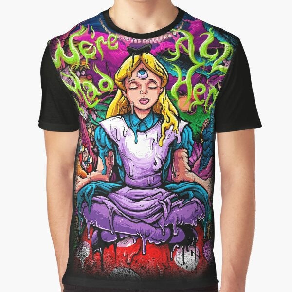 Alice in Wonderland themed graphic t-shirt