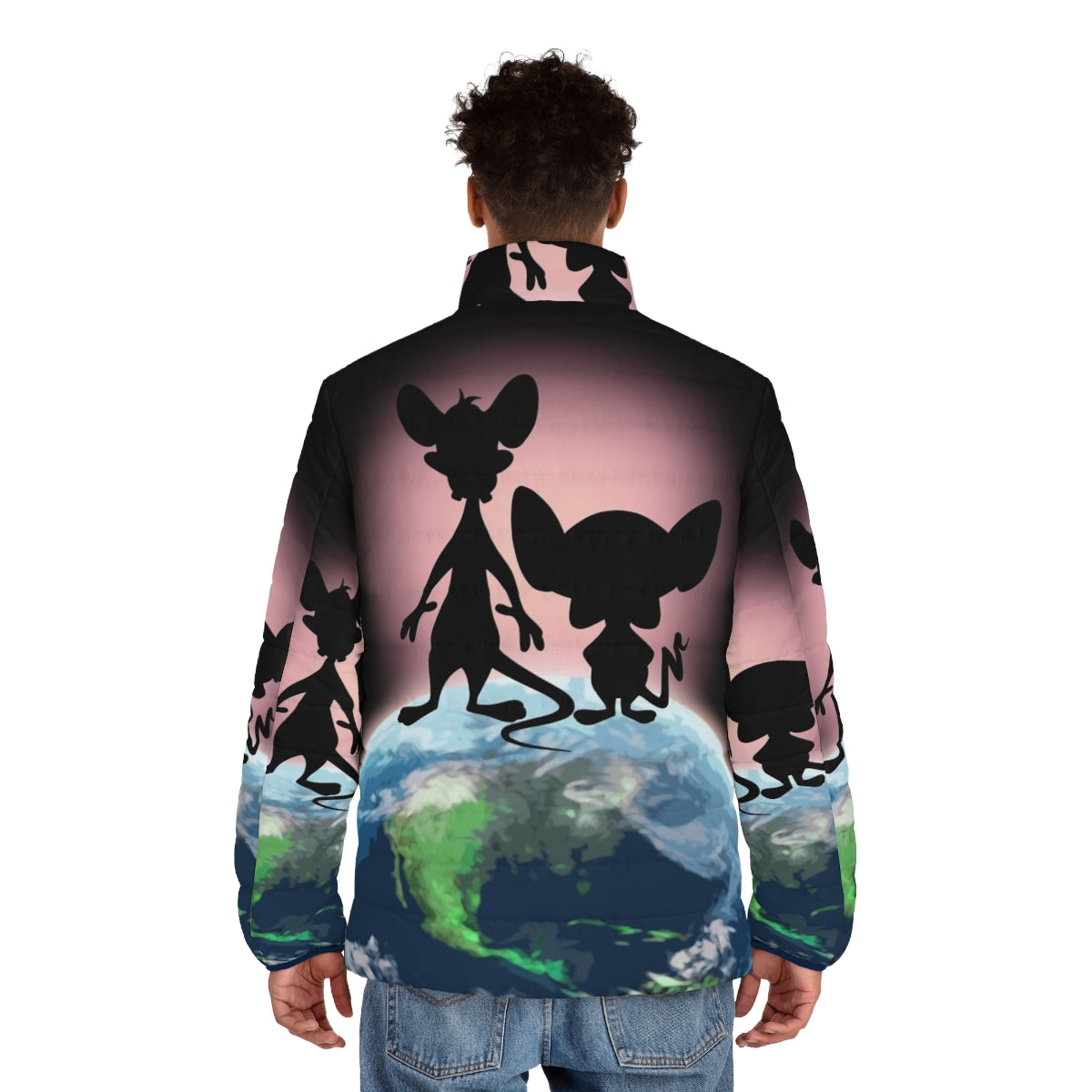 Pinky and the Brain Puffer Jacket for World Domination - men back