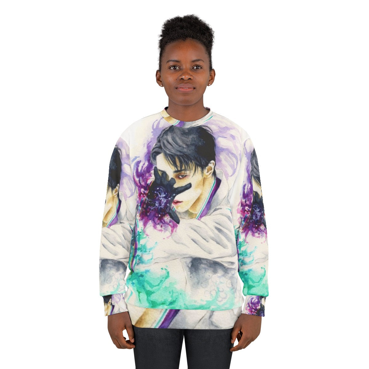 Yuzuru Hanyu Seimei Watercolor Sweatshirt - women