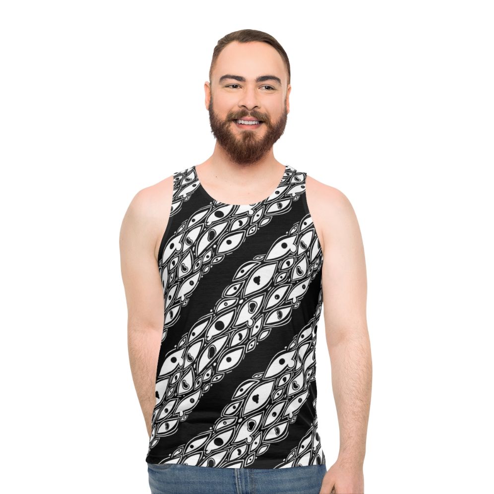 Unisex tank top with all-over eyeball print design - men