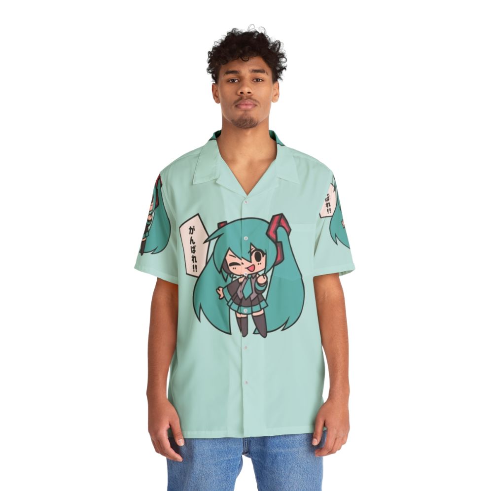 Hatsune Miku Chibi Kawaii Hawaiian Shirt - People Front