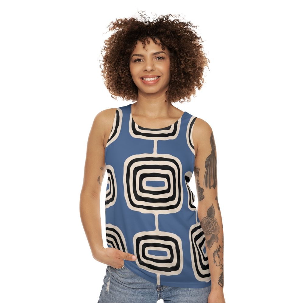 Retro atomic rings mid century modern unisex tank top - women