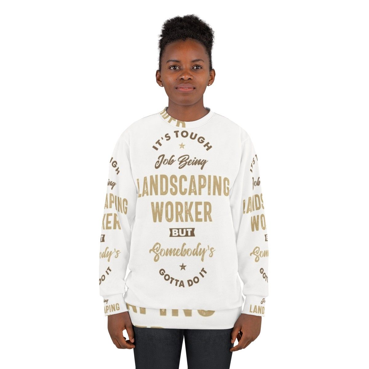 Landscaping worker graphic sweatshirt - women