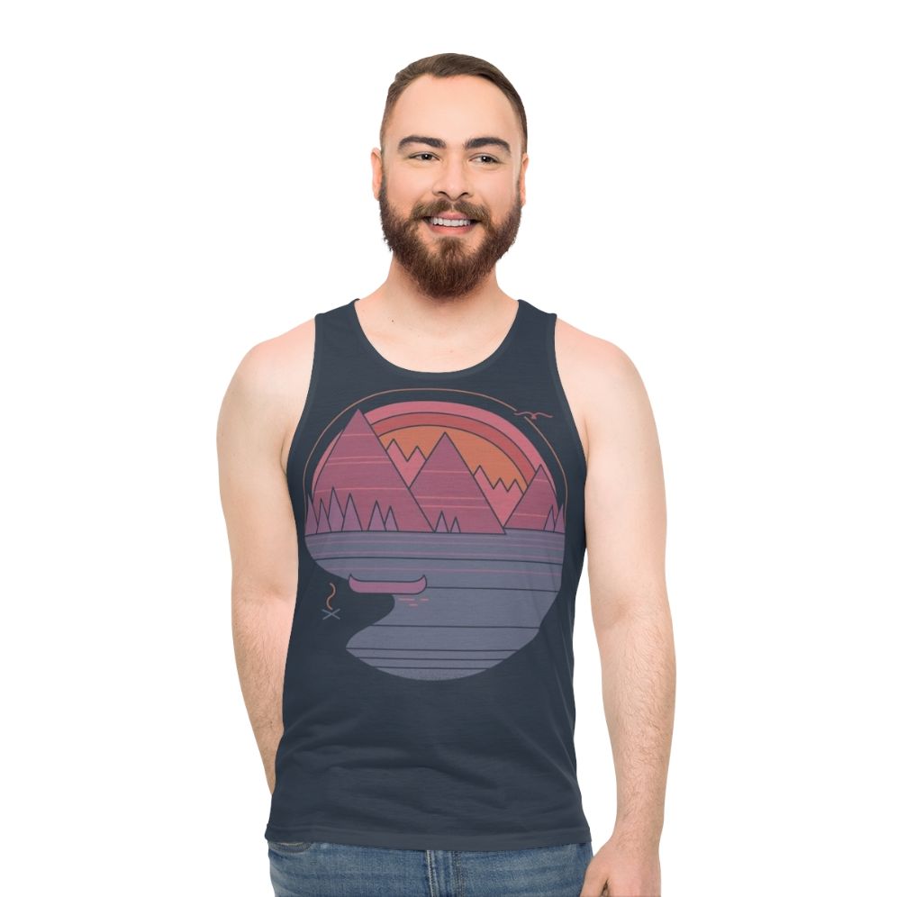 Unisex mountain landscape tank top - men