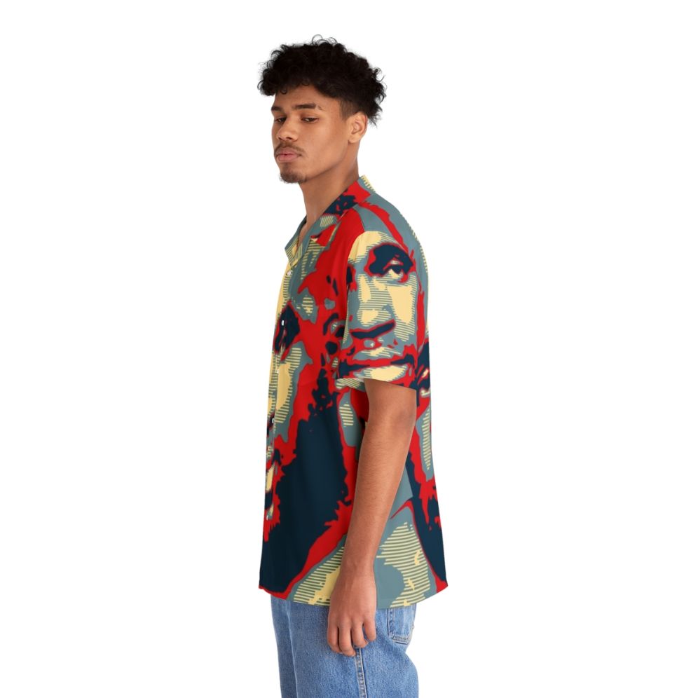 Wood grain pattern Hawaiian shirt - People Left