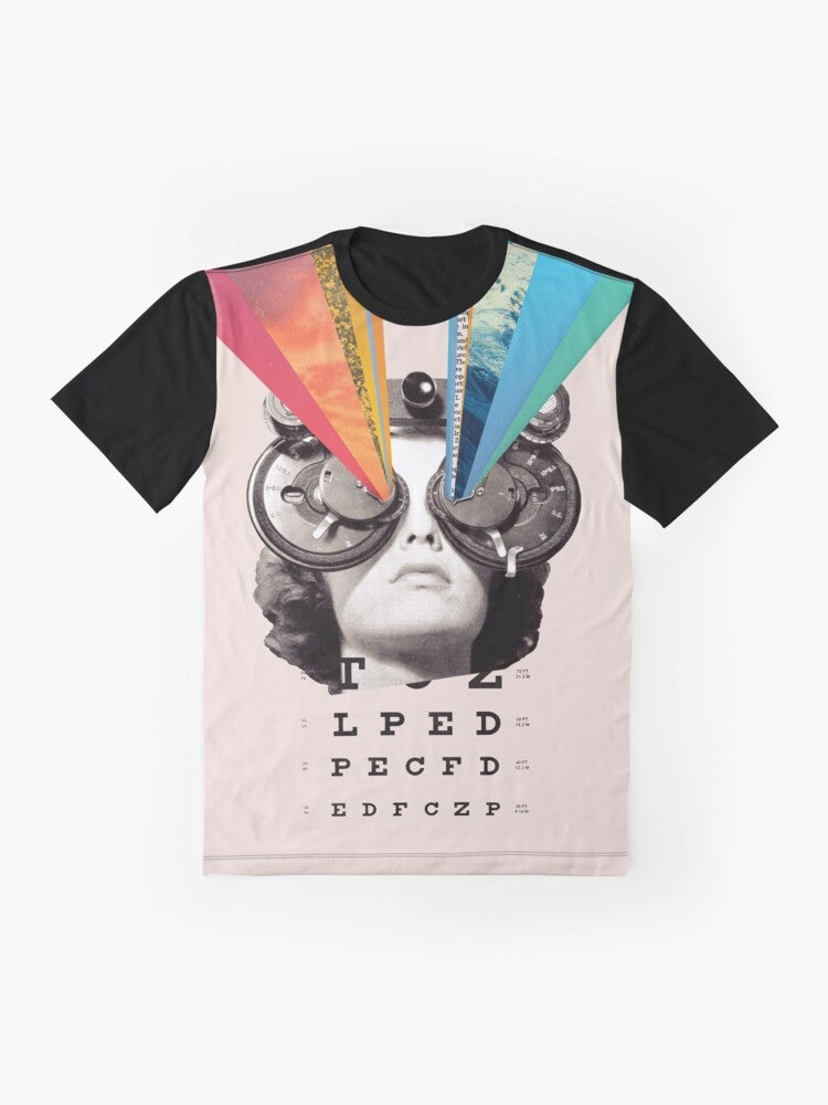 Vintage eyes collage graphic design on a t-shirt - Flat lay