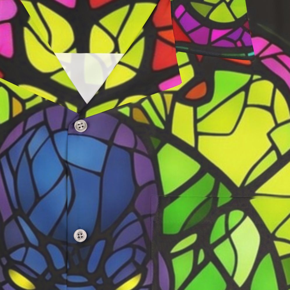 Stained Glass Mindflayer Hawaiian Shirt - Detail