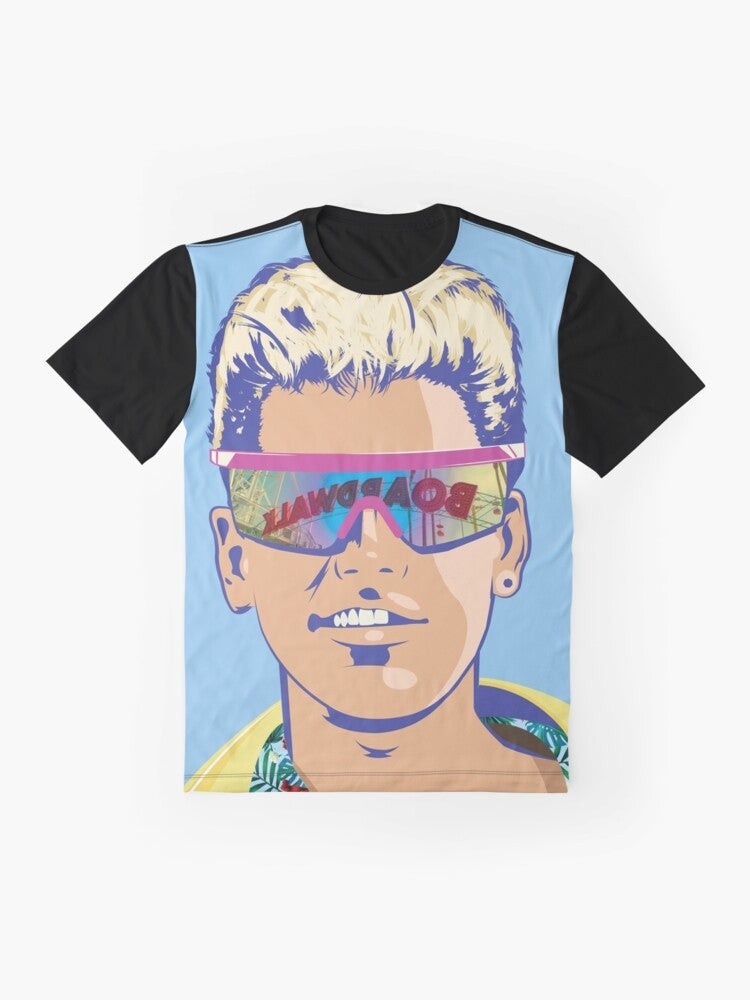 Lost Boys Corey Haim Graphic T-Shirt, featuring the character Sam from the 1980s cult vampire movie - Flat lay