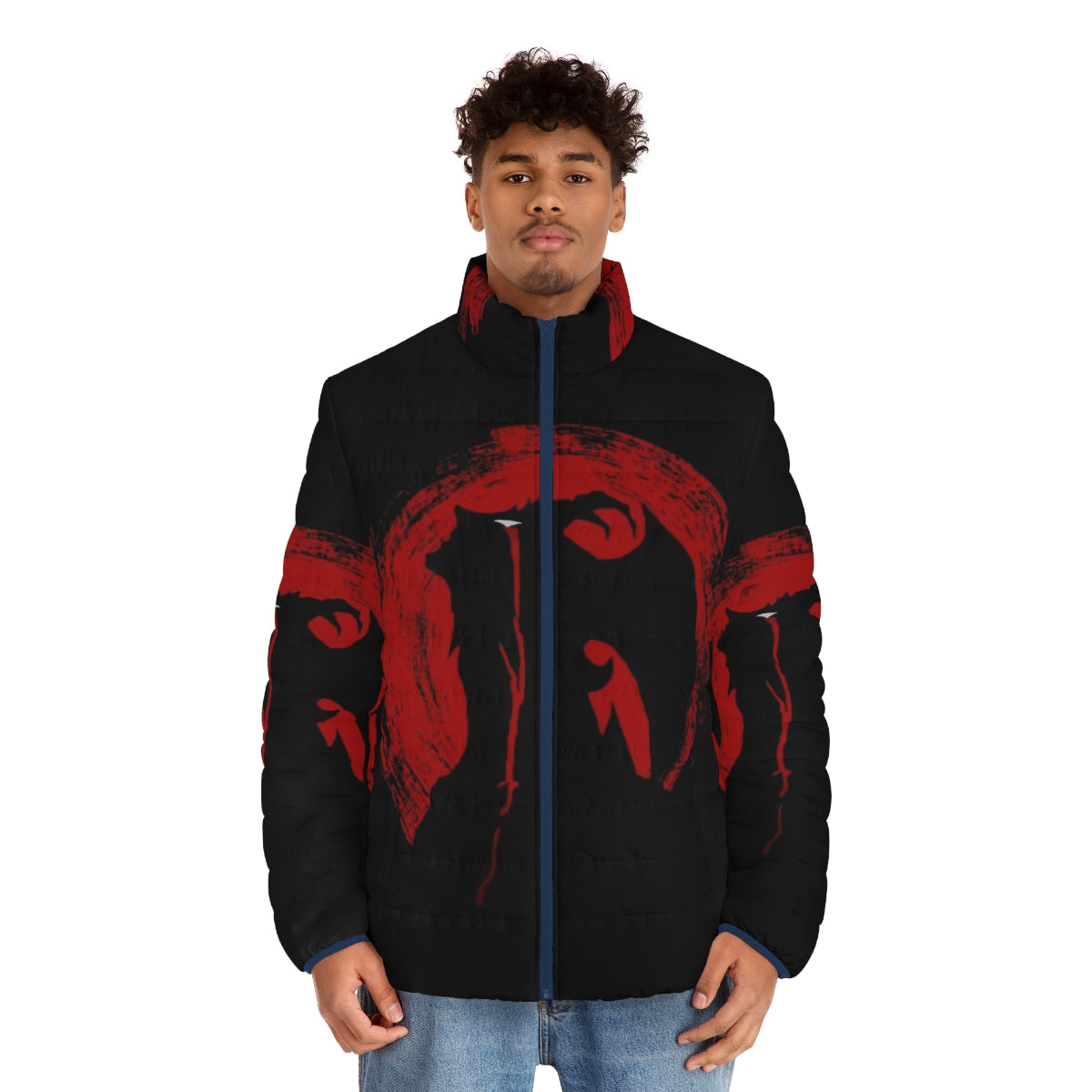 Crying Baby Devilman Crybaby Puffer Jacket - men front